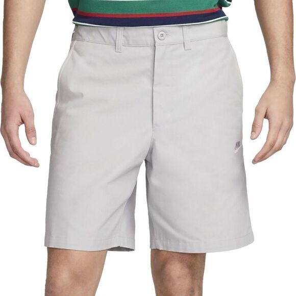 Nike Club Chinos Grey Shorts Cotton Standard Fit - Picture 1 of 11